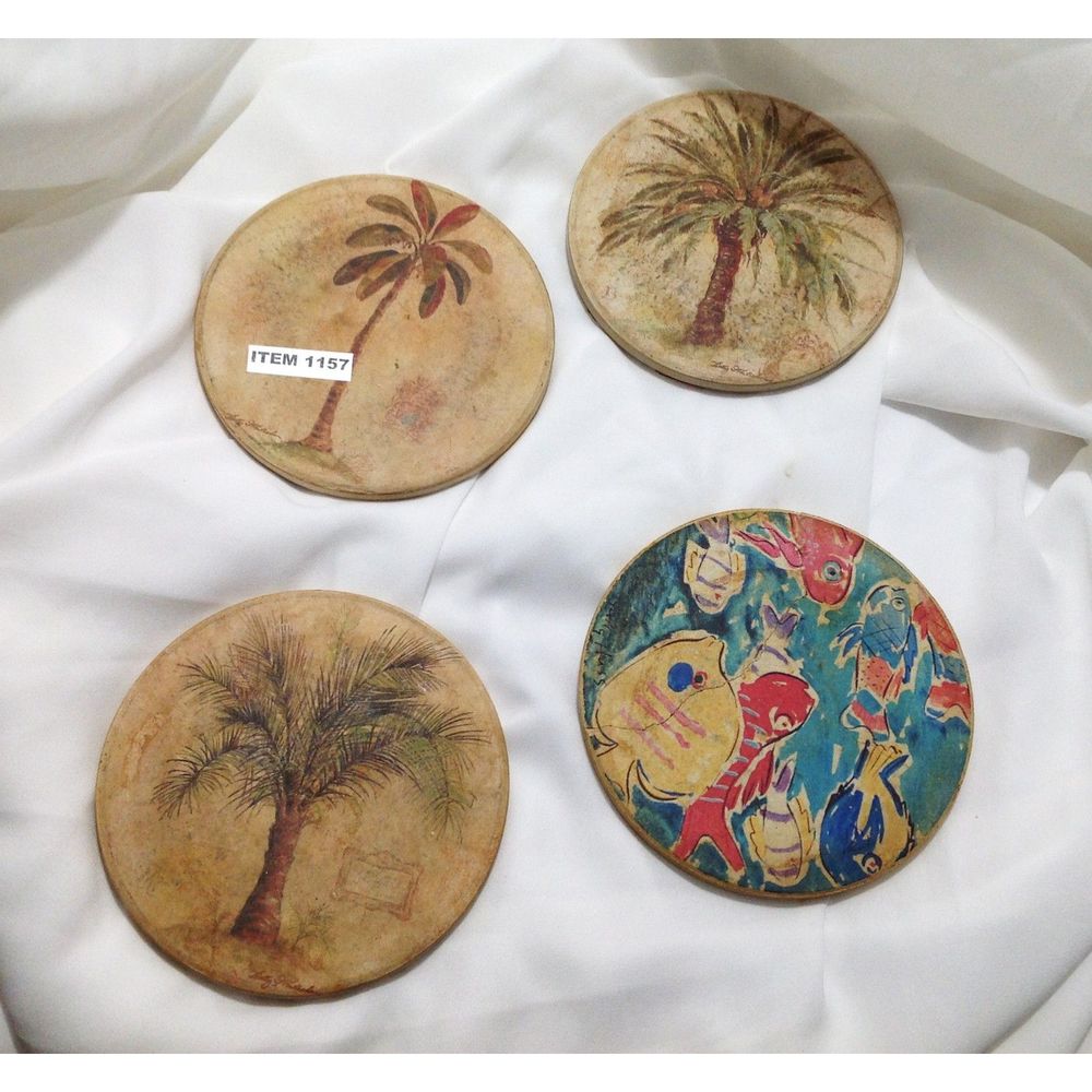 1157	set of 4 Coasterstone Coasters Tropical